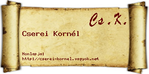 Cserei Kornél névjegykártya