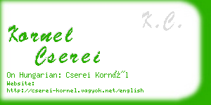 kornel cserei business card